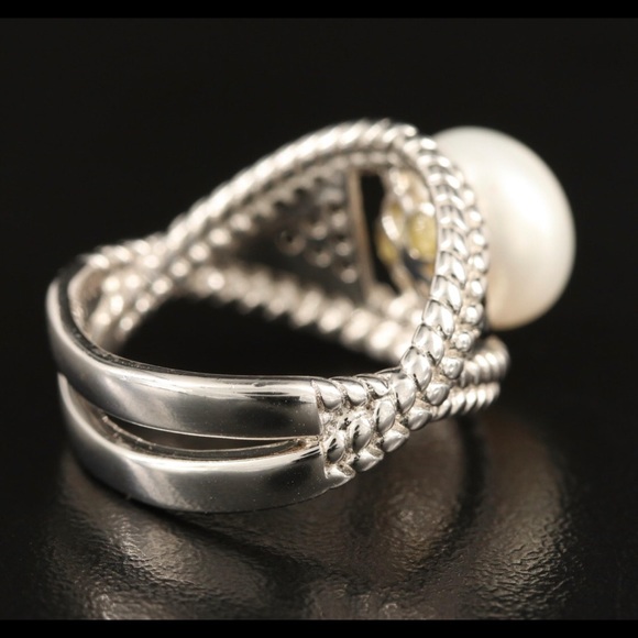 New Cultured Pearl Spinel Ring, Size 7.25 - Picture 2 of 6